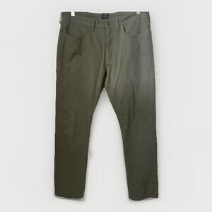 J.Crew Sutton Olive Bedford Cord Blue Gingham Flannel Lined Pant 34 x 31.5